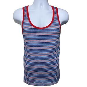 Andrew Christian Nautical Stripe Mesh Tank Top Size Large